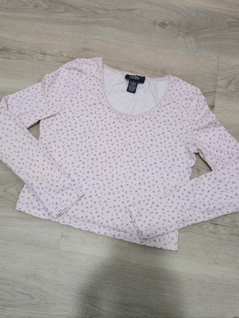 Pink Floral Long Sleeve Top